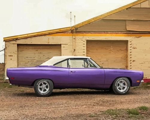 Vintage Plum Crazy Plymouth Roadrunner Paint By Numbers