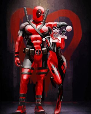 Deadpool And Harley Quinn Paint By Numbers