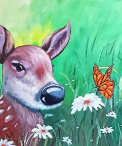 Deer With Butterfly Paint By Numbers