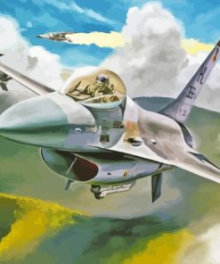 F16 Fighting Falcon Military Art Paint By Numbers