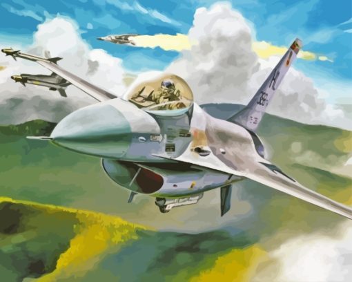 F16 Fighting Falcon Military Art Paint By Numbers