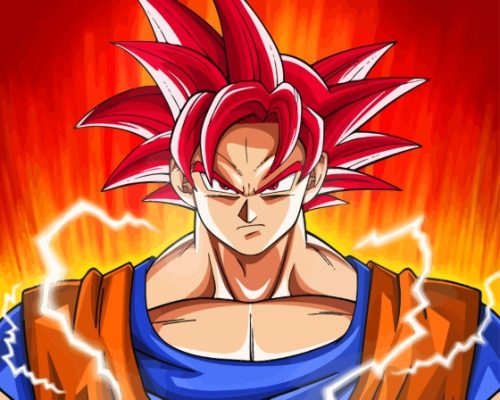 Goku Super Saiyan God Paint By Numbers