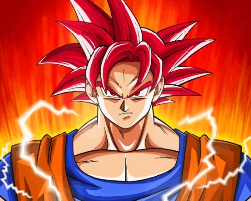 Goku Super Saiyan God Paint By Numbers