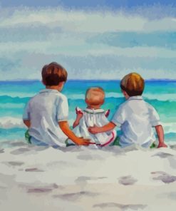 Kids At Beach Paint By Numbers