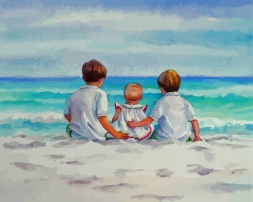 Kids At Beach Paint By Numbers