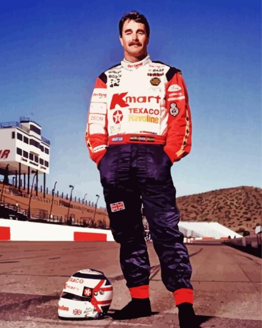 The Race Car Driver Nigel Mansell Paint By Numbers