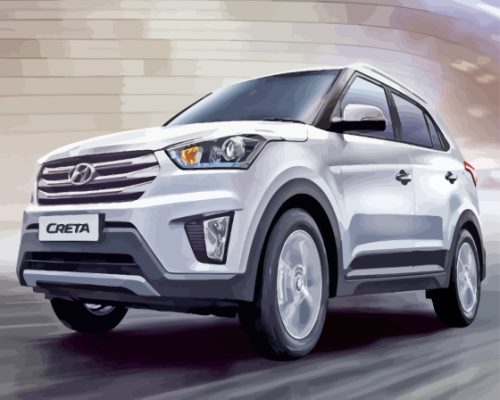 White Creta Hyundai Car Paint By Numbers