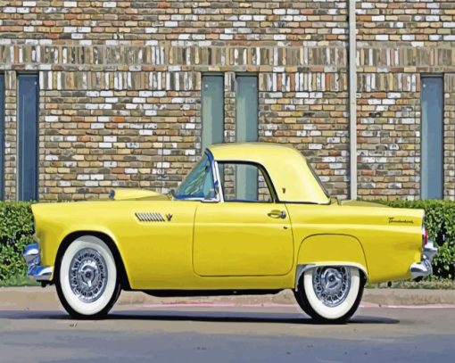 Yellow Ford Thunderbird Paint By Numbers