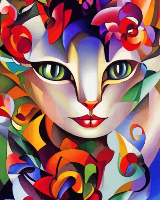 Abstract Cat Art Paint By Numbers