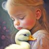 Adorable Girl And Duck Paint By Numbers