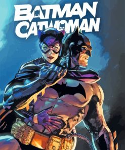 Batman With Catwoman Cartoon Poster Paint By Numbers