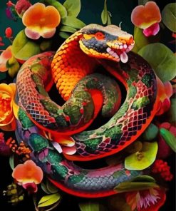 Floral Snake Paint By Numbers