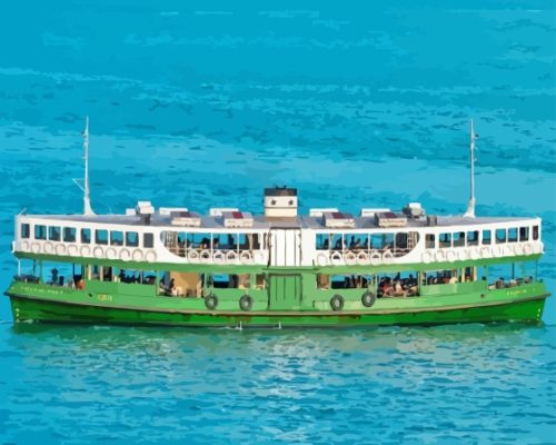 Green Ferry Hong Kong Paint By Numbers