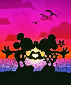 Mickey Minnie Disney Silhouette Paint By Numbers