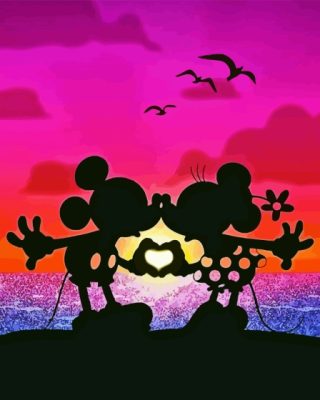 Mickey Minnie Disney Silhouette Paint By Numbers