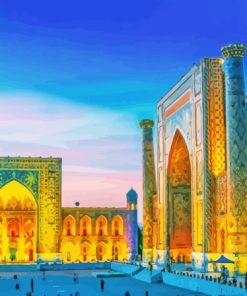 Amarkand Uzbekistan At Night Paint By Numbers