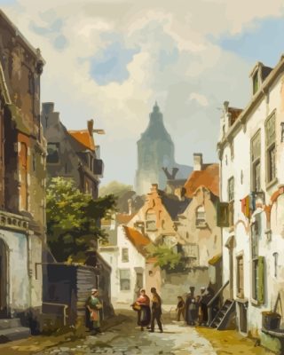 Vintage Dutch Street Paint By Numbers