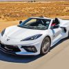 White C8 Convertible Corvette Paint By Numbers