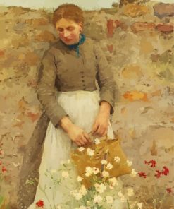 Woman With Flowers Henry Scott Tuke Paint By Numbers