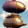 A Steampunk Airship Paint By Numbers