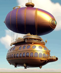 A Steampunk Airship Paint By Numbers