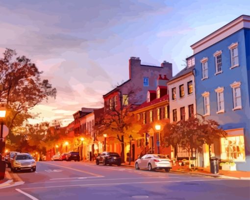 Alexandria Streets At Sunset Time Paint By Numbers