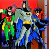 Batman With Catwoman And Robin Cartoon Paint By Numbers