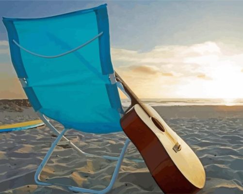 Beach Chair And Guitar Paint By Numbers