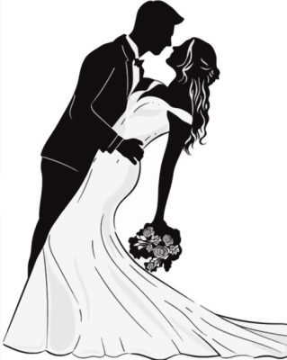 Black And White Marriage Dance Paint By Numbers