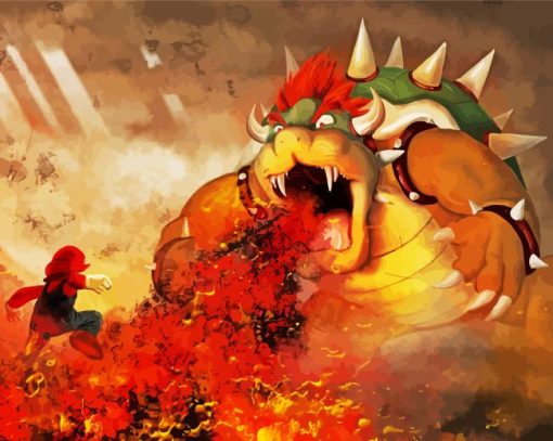 Bowser Mario Game Series Paint By Numbers