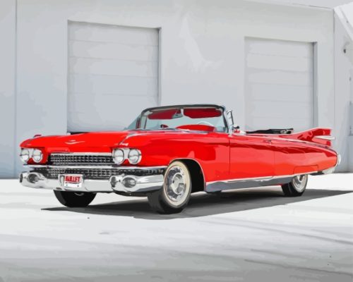 Cadillac 1959 Red Classic Car Paint By Numbers