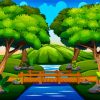 Cartoon Forest Wooden Bridge Paint By Numbers