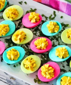 Colored Deviled Eggs Paint By Numbers