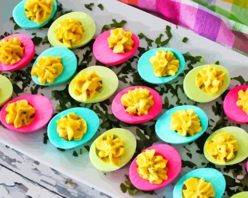 Colored Deviled Eggs Paint By Numbers