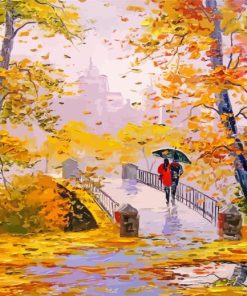 Couple In Autumn Trees Paint By Numbers