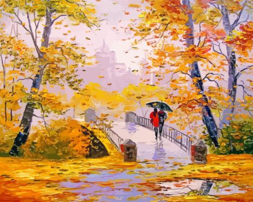 Couple In Autumn Trees Paint By Numbers