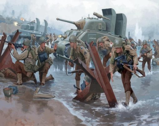 D Day Omaha Beach WWII Paint By Numbers