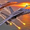 Fa 18 Hornet At Sunset Paint By Numbers