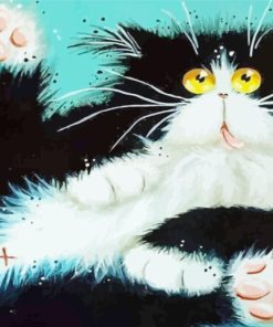 Fluffy Frightened Cat Paint By Numbers