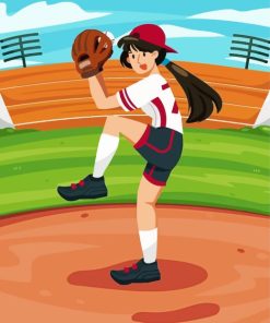 Girl Softball Paint By Numbers