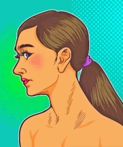 Girl With Ponytail Pop Art Paint By Numbers