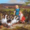 Girls With Geese Paint By Numbers