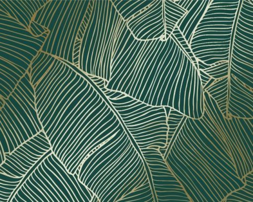 Green Gold Leaves Paint By Numbers