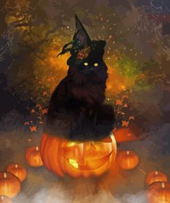 Halloween Cat And Pumpkin Paint By Numbers