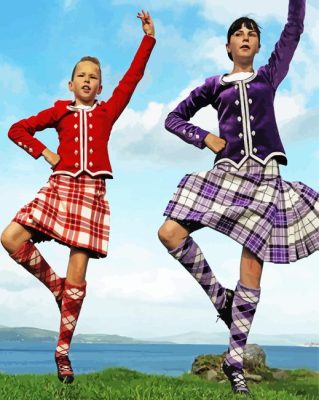 Highland Dancers Paint By Numbers