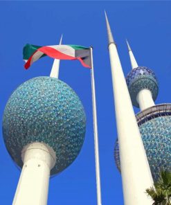 Kuwait Towers And Flag Paint By Numbers