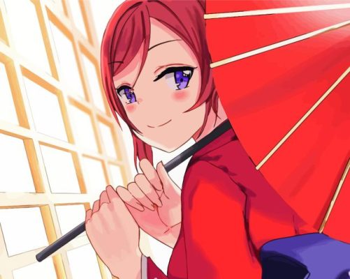 Maki Nishikino With Umbrella Paint By Numbers