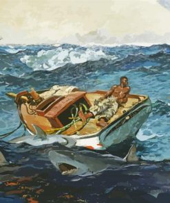 Man On Boat In Storm Paint By Numbers