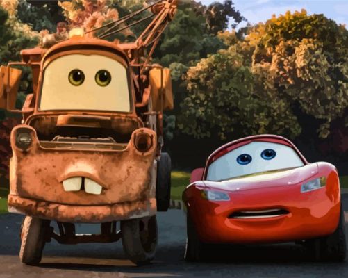 Mater And Lightning McQueen Characters Paint By Numbers