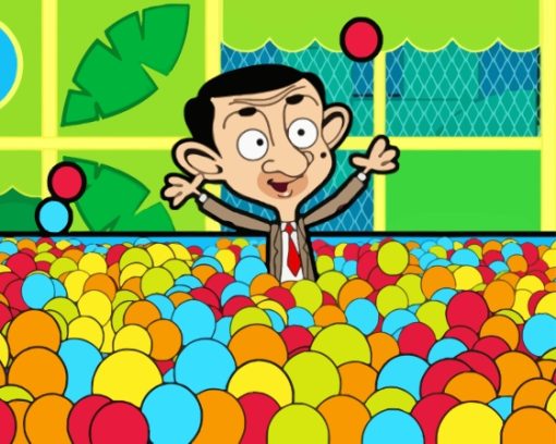 Mr Bean At Ball Pit Paint By Numbers